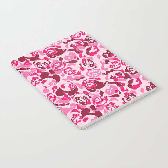 Pug Camouflage Pink Notebook