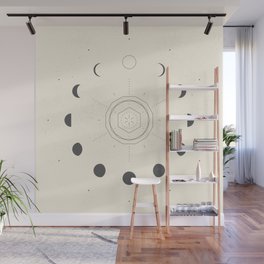 Moon Phases Light Wall Mural