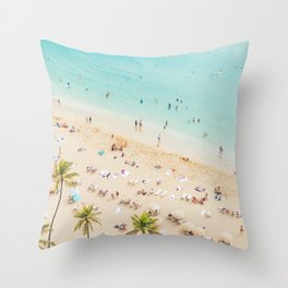 Waikiki beach in Hawaiian summer. Throw Pillow
