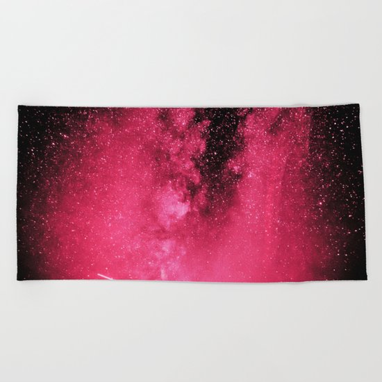 Desert Night Sky Magenta Pink Beach Towel