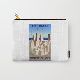 1950 NORTH AMERICA Air France Travel Poster Carry-All Pouch