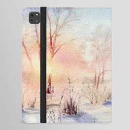 Ethereal Snowy Christmas Morning Sunrise  iPad Folio Case