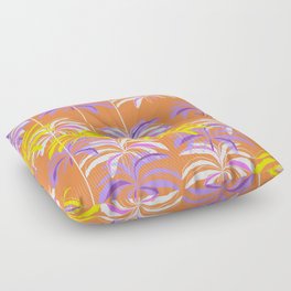 Palm Springs Palm Paradise - Orange & Purple Floor Pillow