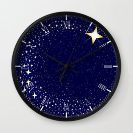Shooting Star Wall Clock | Galaxy, Space, Starfield, Shooting, Graphicdesign, Digital, Vector, Radiant, Shining, Christmas 