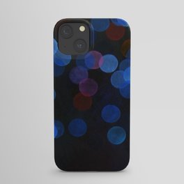 No. 45 - Print of Deep Blue Bokeh Inspired Modern Abstract Painting  iPhone Case