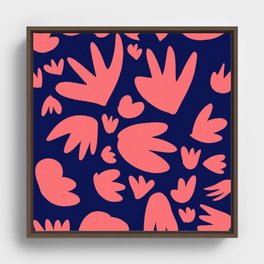 Living Coral Color of the Year Pattern Abstract Art Decorative Framed Canvas