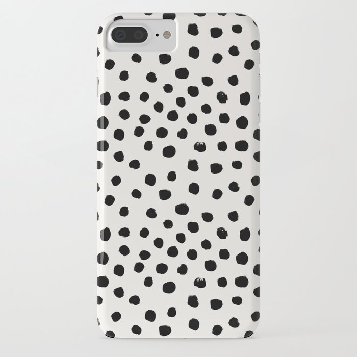 preppy brushstroke free polka dots black and white spots dots dalmation animal spots design minimal iphone case