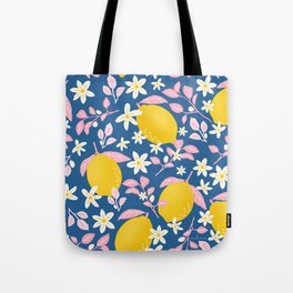 Lemonade Florals | Pastel Pink + Blue Tote Bag