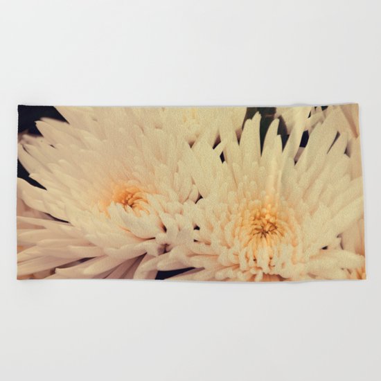 Gorgeous white dahlia Beach Towel