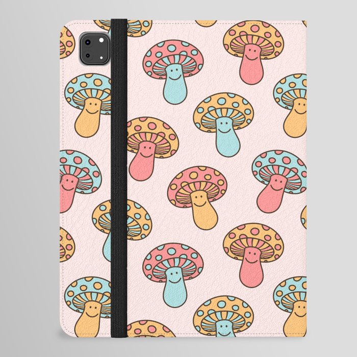 Cute Mushrooms, Happy Mushroom Pattern, Trippy, Magic, Smile iPad Folio Case