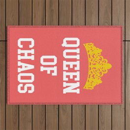 Queen Of Chaos Funny Quote Outdoor Rug