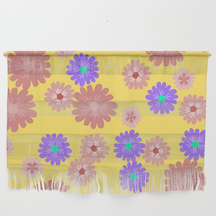 Yellow Floral Texture Background Wall Hanging