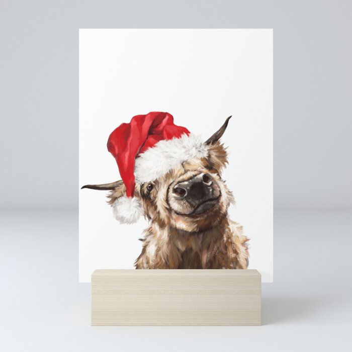 Christmas Highland Cow Mini Art Print