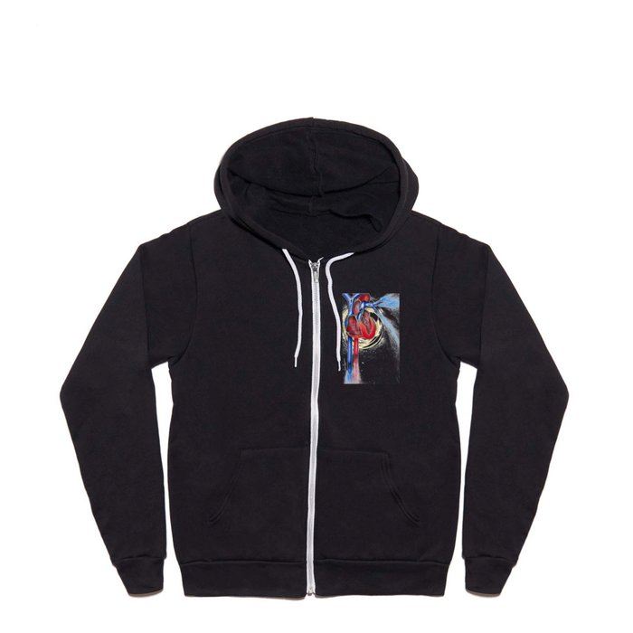Anatomical Heart, Abstract blood Full Zip Hoodie