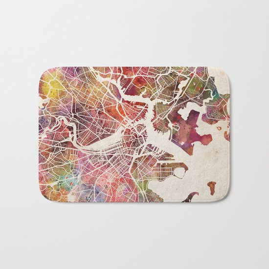 Boston map Bath Mat