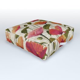 Poppies vintage pattern Outdoor Floor Cushion