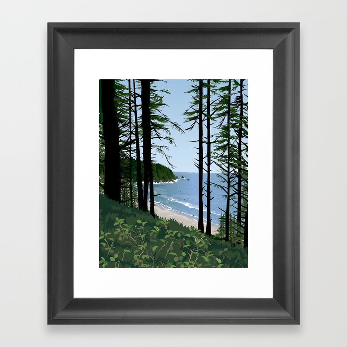 Oswald West State Park Oregon Coast Framed Art Print