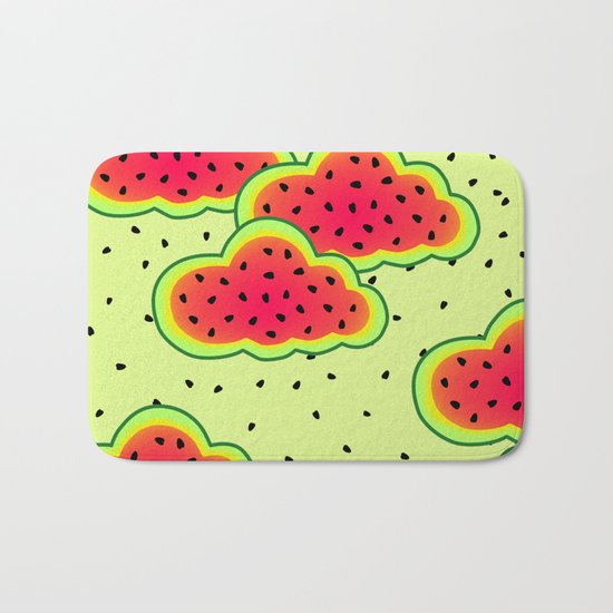 Watermelon Clouds Design Bath Mat