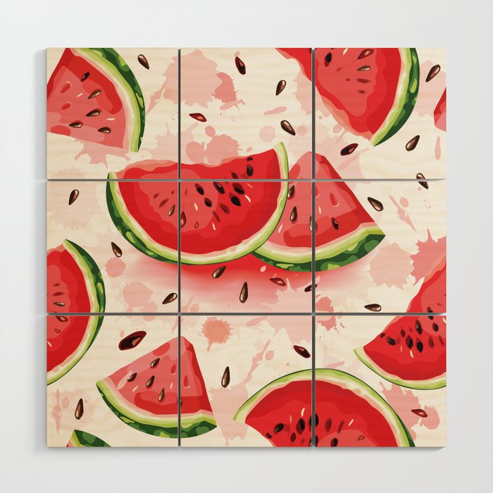 Watermelon Slices Wood Wall Art