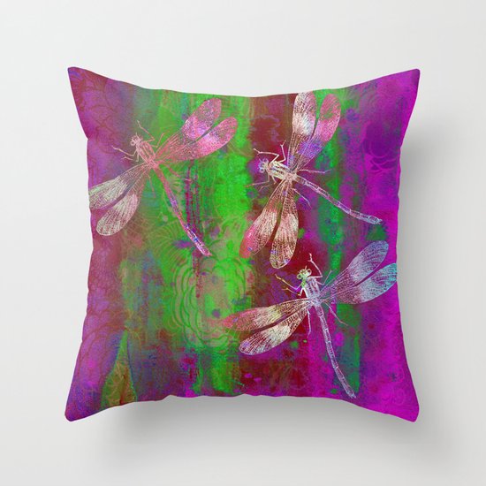 A Dragonflies QR Throw Pillow