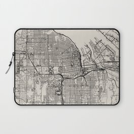 Tacoma, USA - City Map in Black and White - Aesthetic Laptop Sleeve