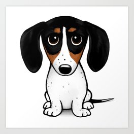 Piebald Dachshund | Cute Wiener Dog Puppy Art Print