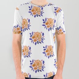 Spring roses bouquet - orange and purple All Over Graphic Tee