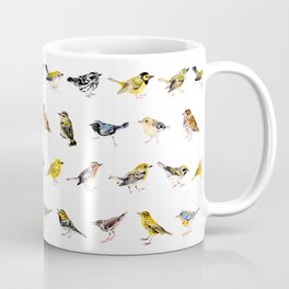 Warbler and Vireo Pattern on White Coffee Mug