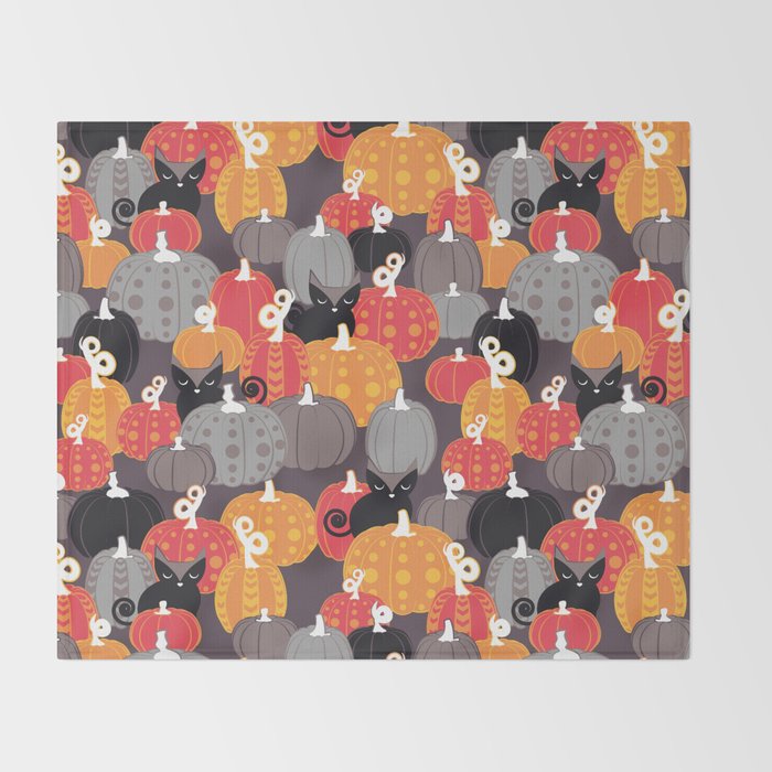 Find The Halloween Black Cat Throw Blanket By Selmacardoso Society6