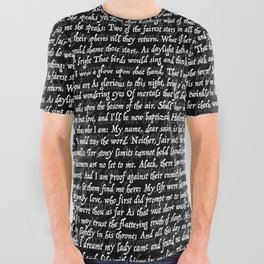 Love Letter Shakespeare Romeo & Juliet Pattern II All Over Graphic Tee