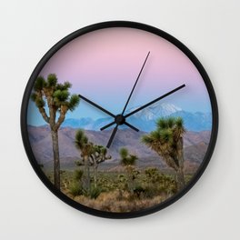 Sunrise Joshua Tree Desert Vibes (Blue and pink) Wall Clock