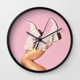 These Boots - Glitter Pink Wall Clock