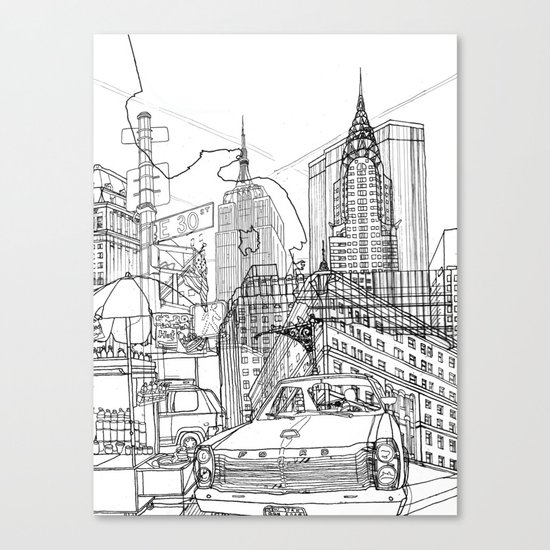 New York! B&W Canvas Print
