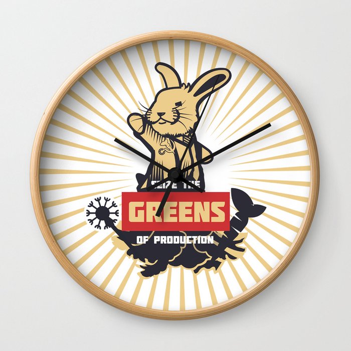 Seize the GREENS of production Wall Clock