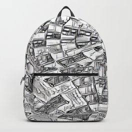 Black & White Circular Maze Backpack