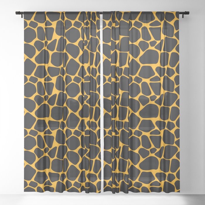 Neon Safari Gold & Black Sheer Curtain