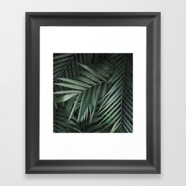 Elegant Green Tropical Leaves Framed Art Print