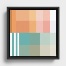 Abstract Color Blocks in Earth Tones No. 14 Framed Canvas