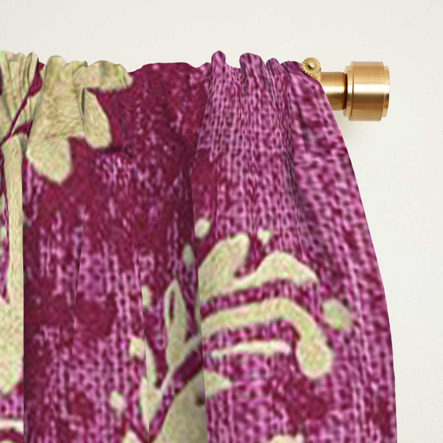 Red Cream Velvet Paisley Floral Blackout Curtain By Jamesmichals