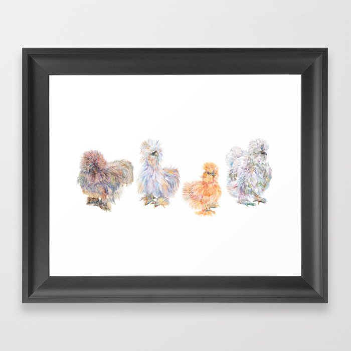 Silkie Chickens Framed Art Print
