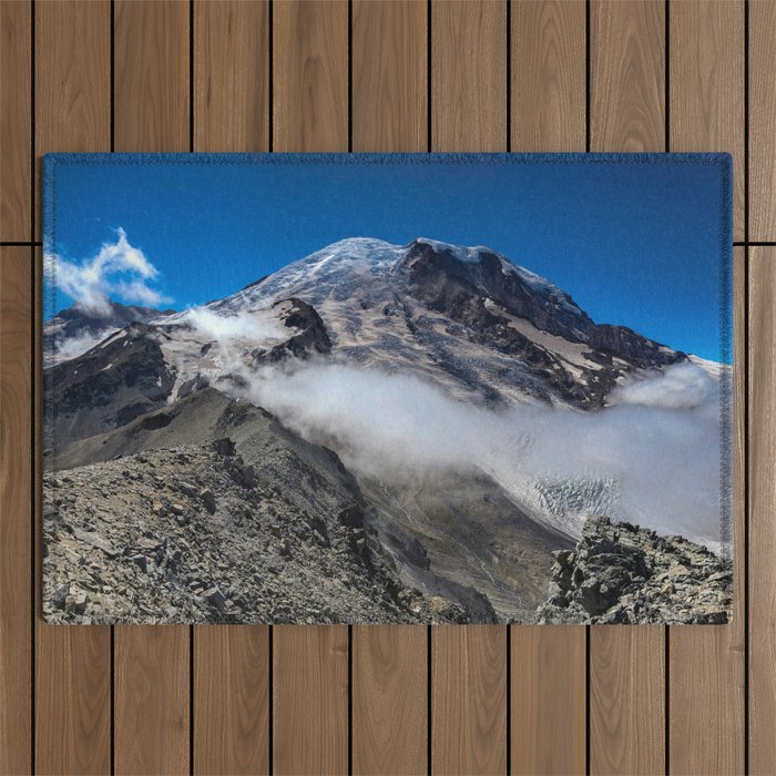 Mount Rainier Outdoor Rug