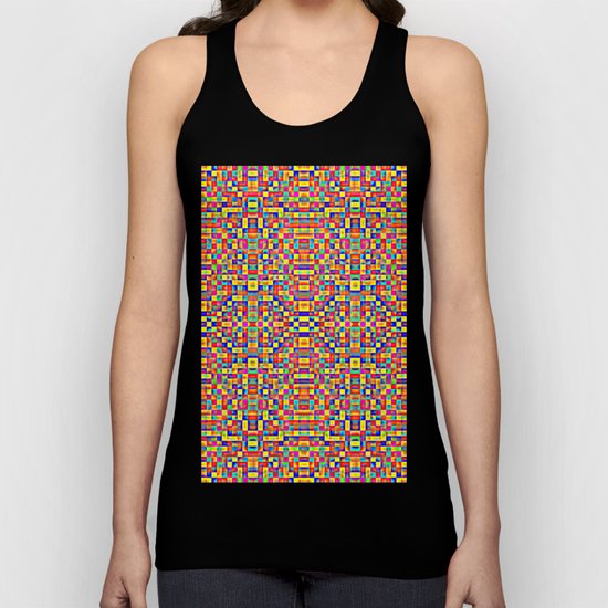 Rainbow Mosaic Pixels Unisex Tank Top