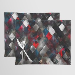 geometric pixel square pattern abstract background in red blue Placemat