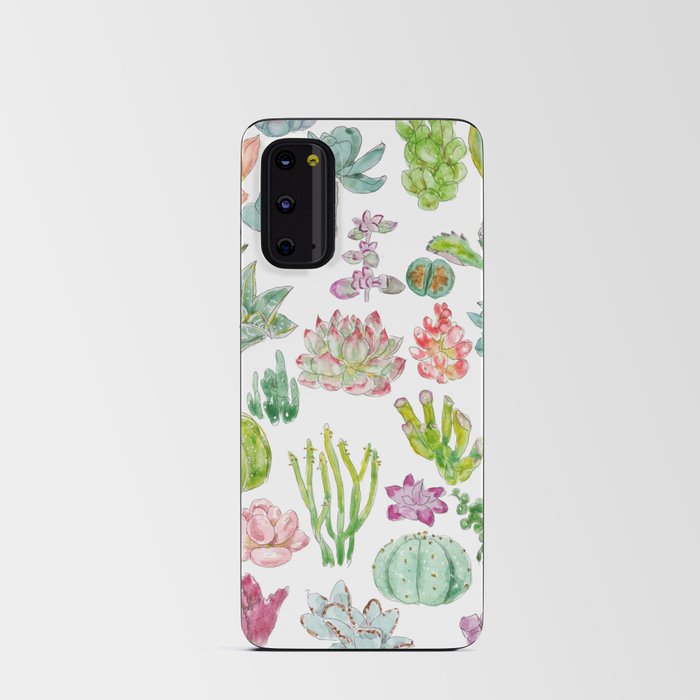 succulent collection ink and watercolor  Android Card Case