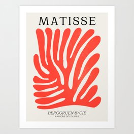 Coral Sea Leaf: Matisse Color Paper Cutouts 01 Art Print