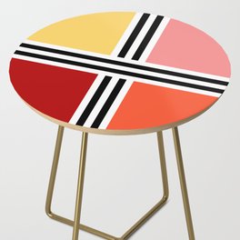 Abstract geometry - red, pink, yellow and orange Side Table