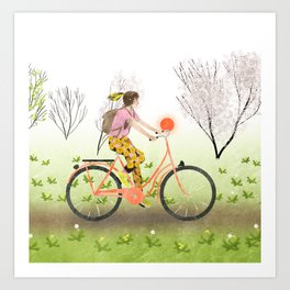 spring bike ride Art Print