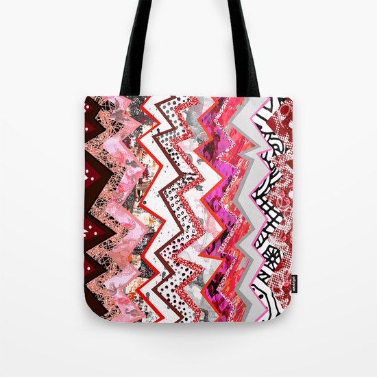 Love Heart Zigzags Tote Bag