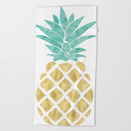 Gold Pineapple Beach Towel