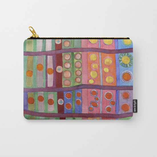 Colorful Grid Pattern with Numerous Circles Carry-All Pouch